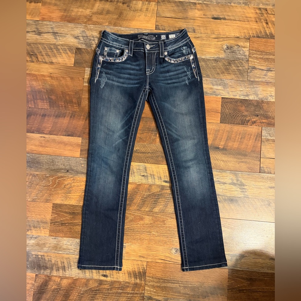 Miss Me Stretch Jeans with Embellished Pockets